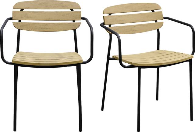 Outdoor Rufiny Brown Arm Chair, Set of 2 - Thumbnail - Image 1