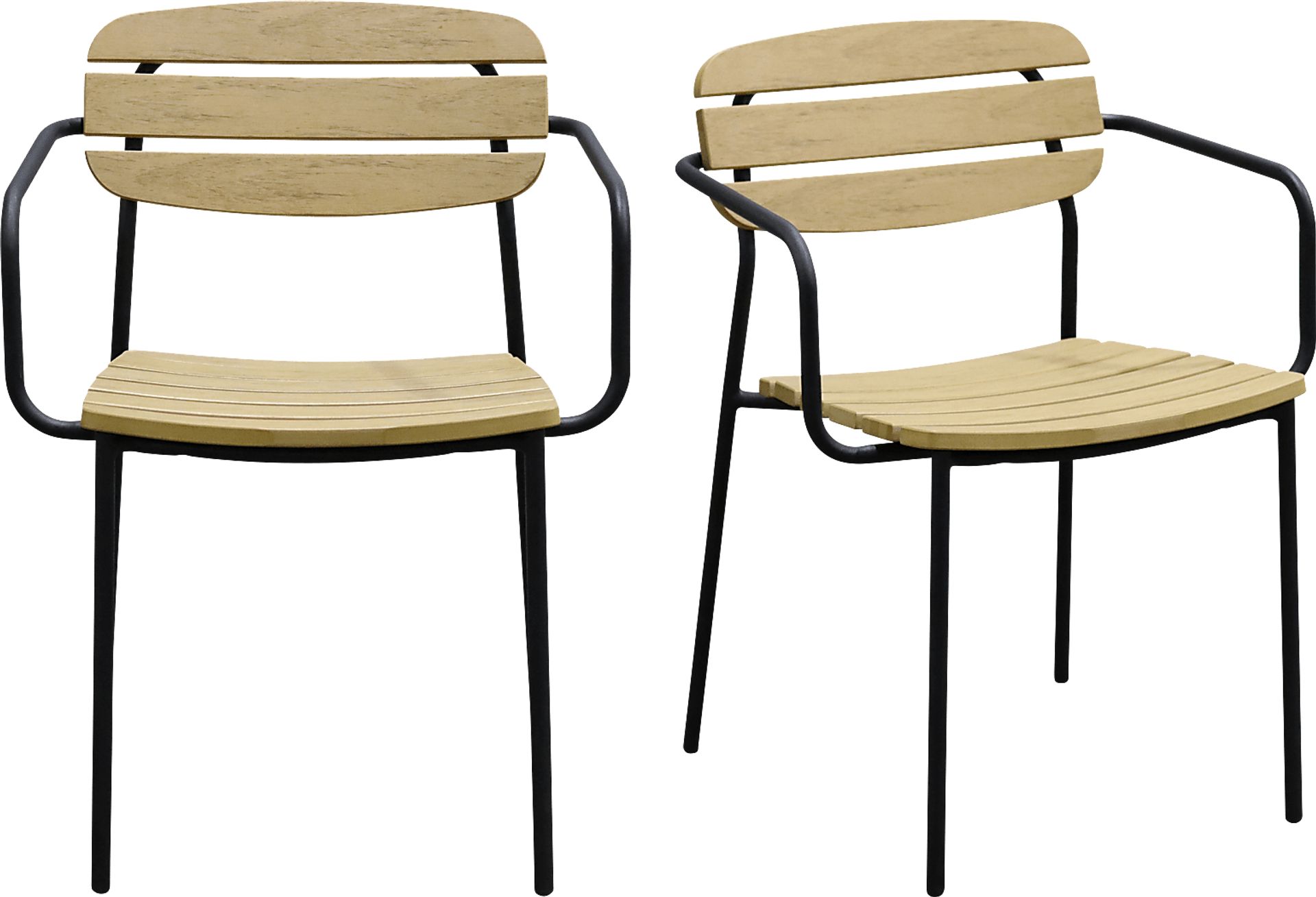 Outdoor Rufiny Brown Arm Chair, Set of 2 - Image 1