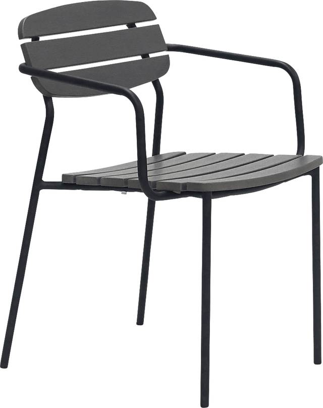 Outdoor Rufiny Dark Gray Arm Chair, Set of 2 - Thumbnail - Image 3