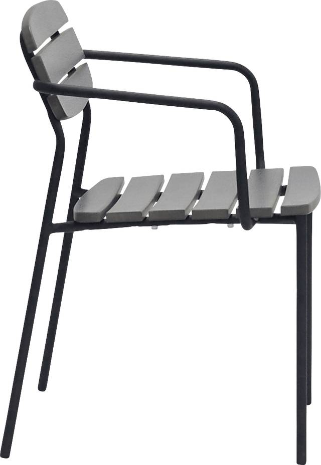Outdoor Rufiny Dark Gray Arm Chair, Set of 2 - Thumbnail - Image 4