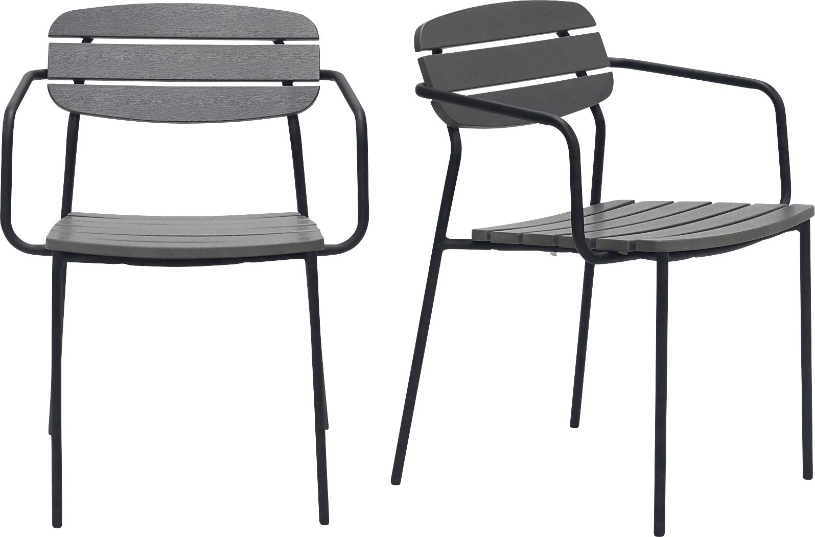 Outdoor Rufiny Dark Gray Arm Chair, Set of 2