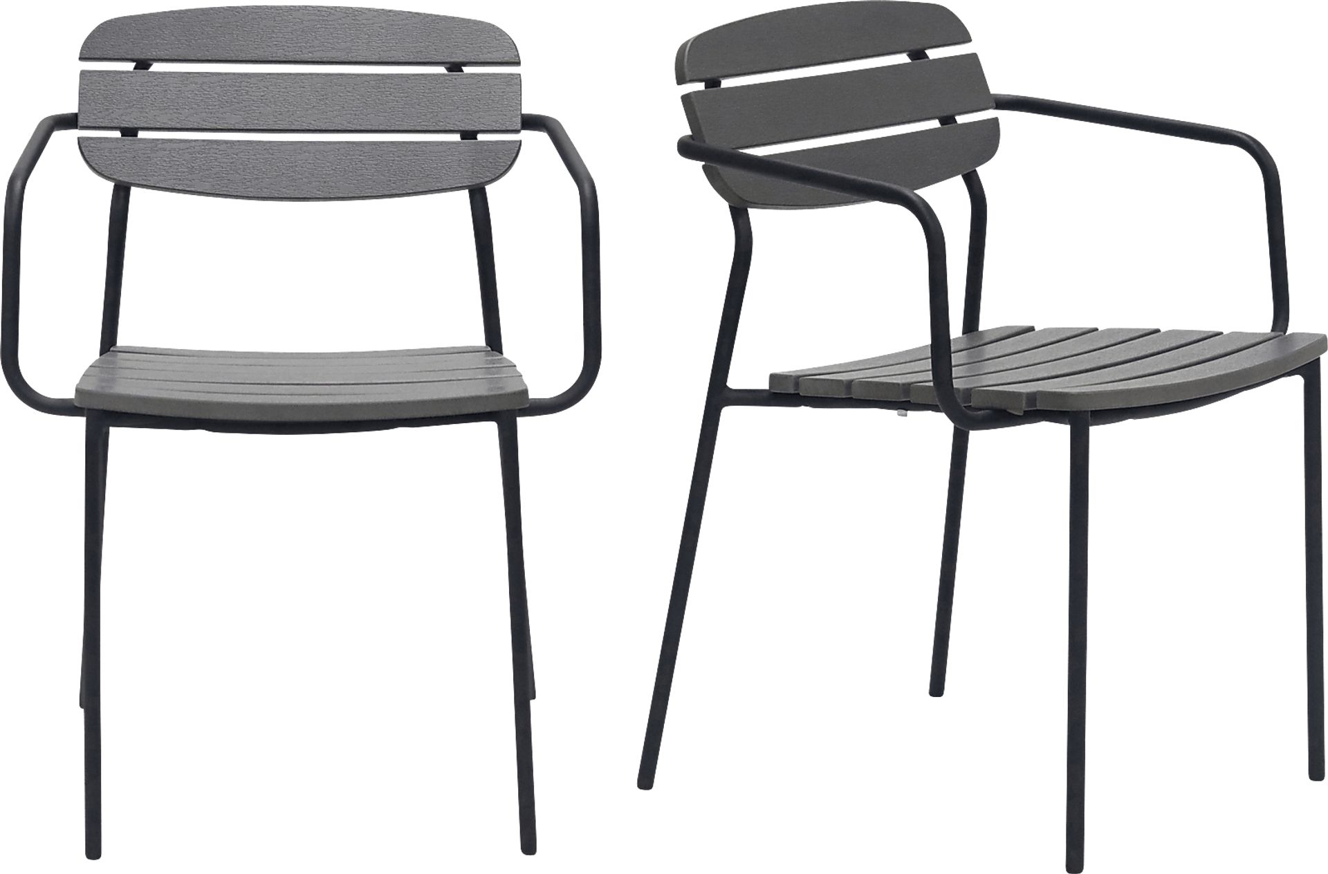 Outdoor Rufiny Dark Gray Arm Chair, Set of 2 - Image 1