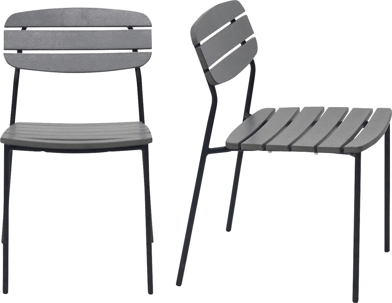 Outdoor Rufiny Dark Gray Side Chair, Set of 2