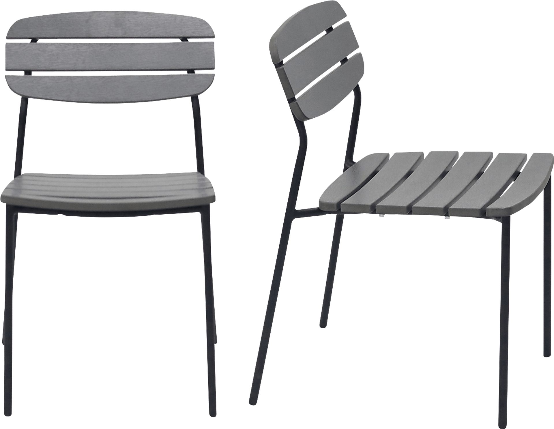 Outdoor Rufiny Dark Gray Dining Chair, Set of 2 - Image 1