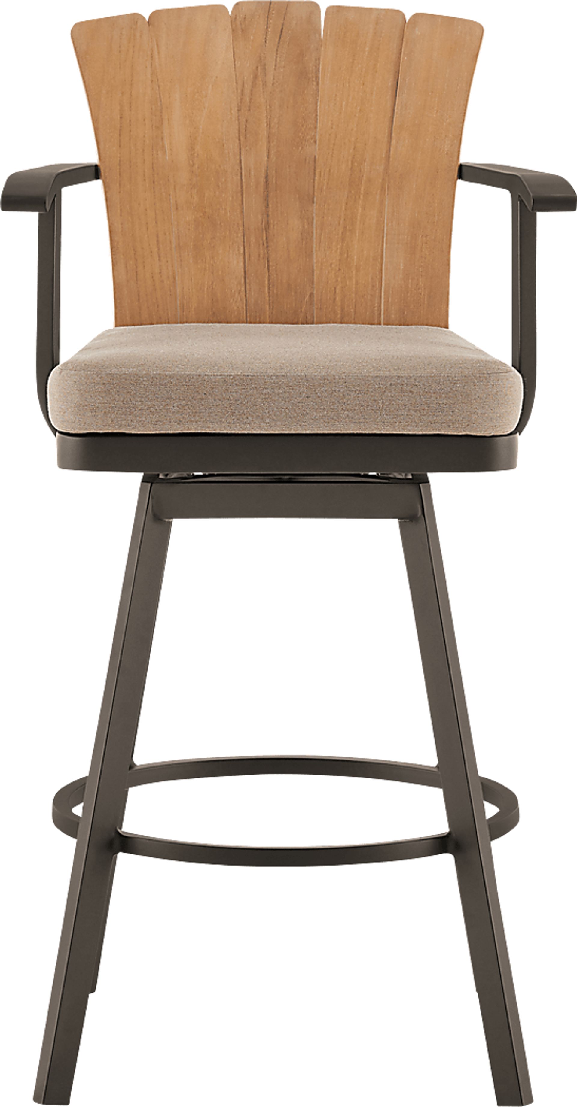 Outdoor Sallodge Brown Swivel Barstool - Image 3