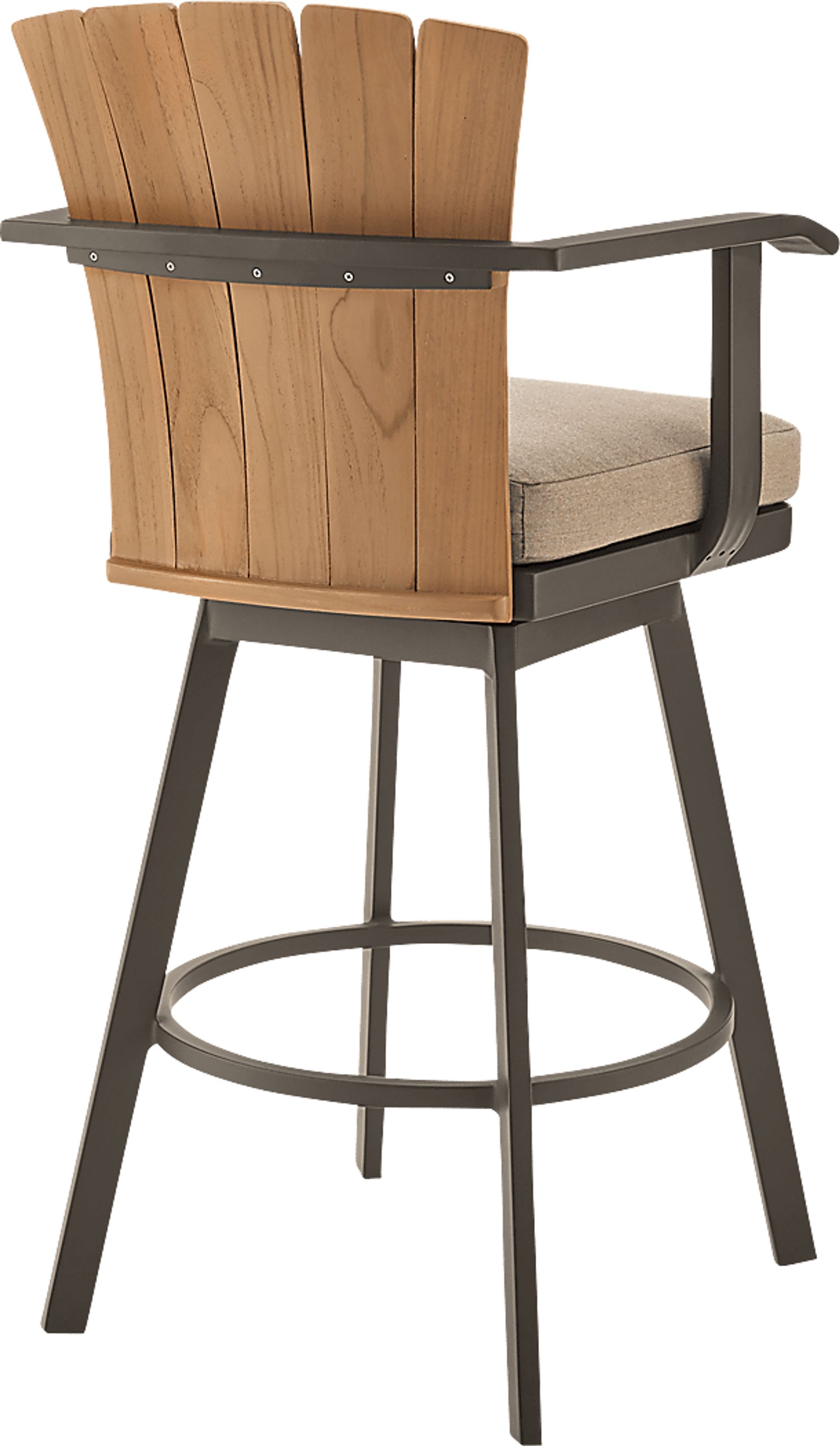 Outdoor Sallodge Brown Swivel Barstool - Image 4