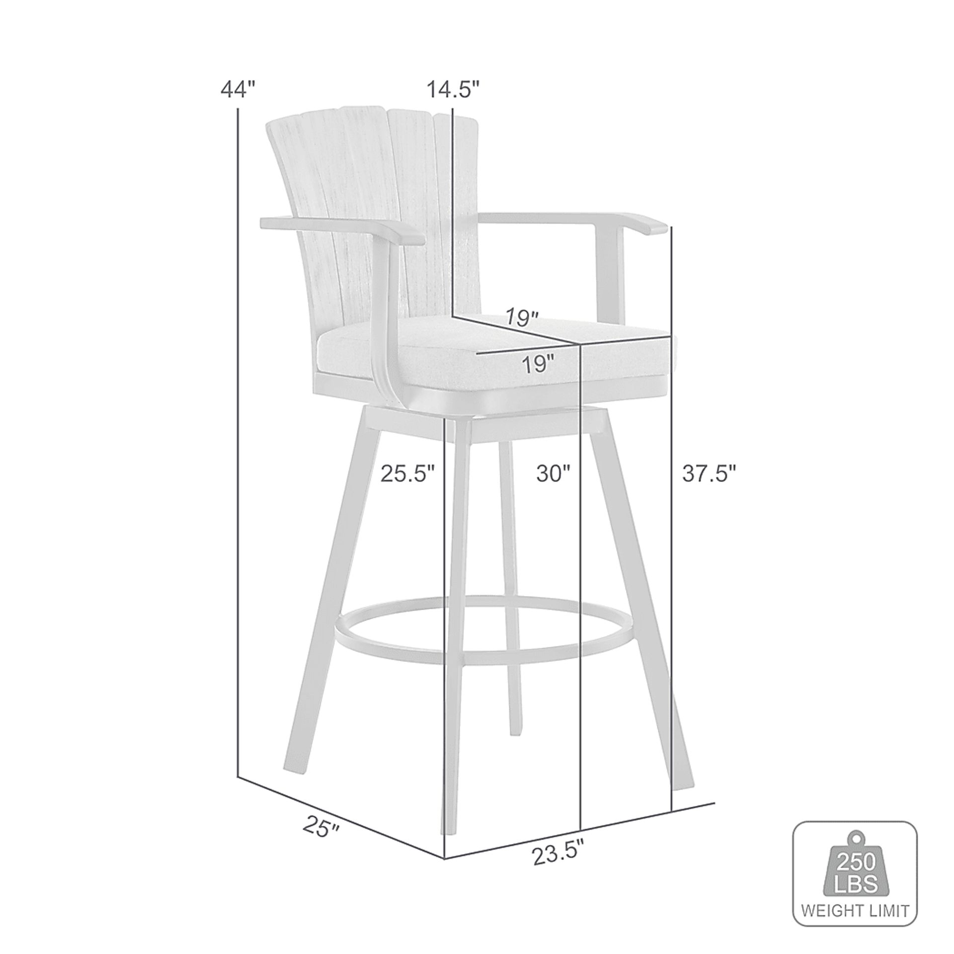 Outdoor Sallodge Charcoal Swivel Barstool - Image 12