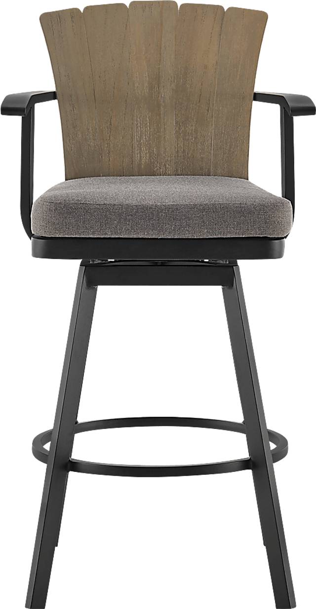 Outdoor Sallodge Charcoal Swivel Barstool - Thumbnail - Image 3