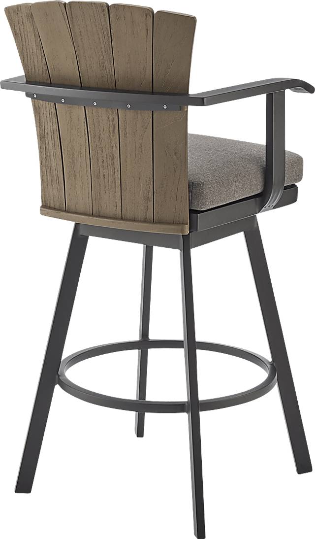 Outdoor Sallodge Charcoal Swivel Barstool - Thumbnail - Image 4