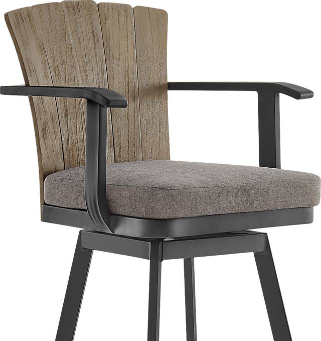 Outdoor Sallodge Charcoal Swivel Barstool - Thumbnail - Image 5