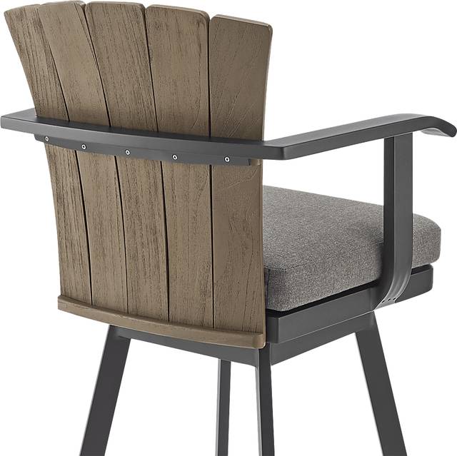 Outdoor Sallodge Charcoal Swivel Barstool - Thumbnail - Image 6