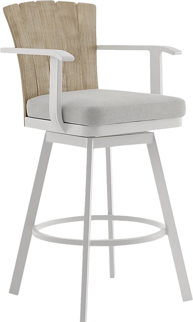 Outdoor Sallodge Gray Swivel Barstool - Thumbnail - Image 1