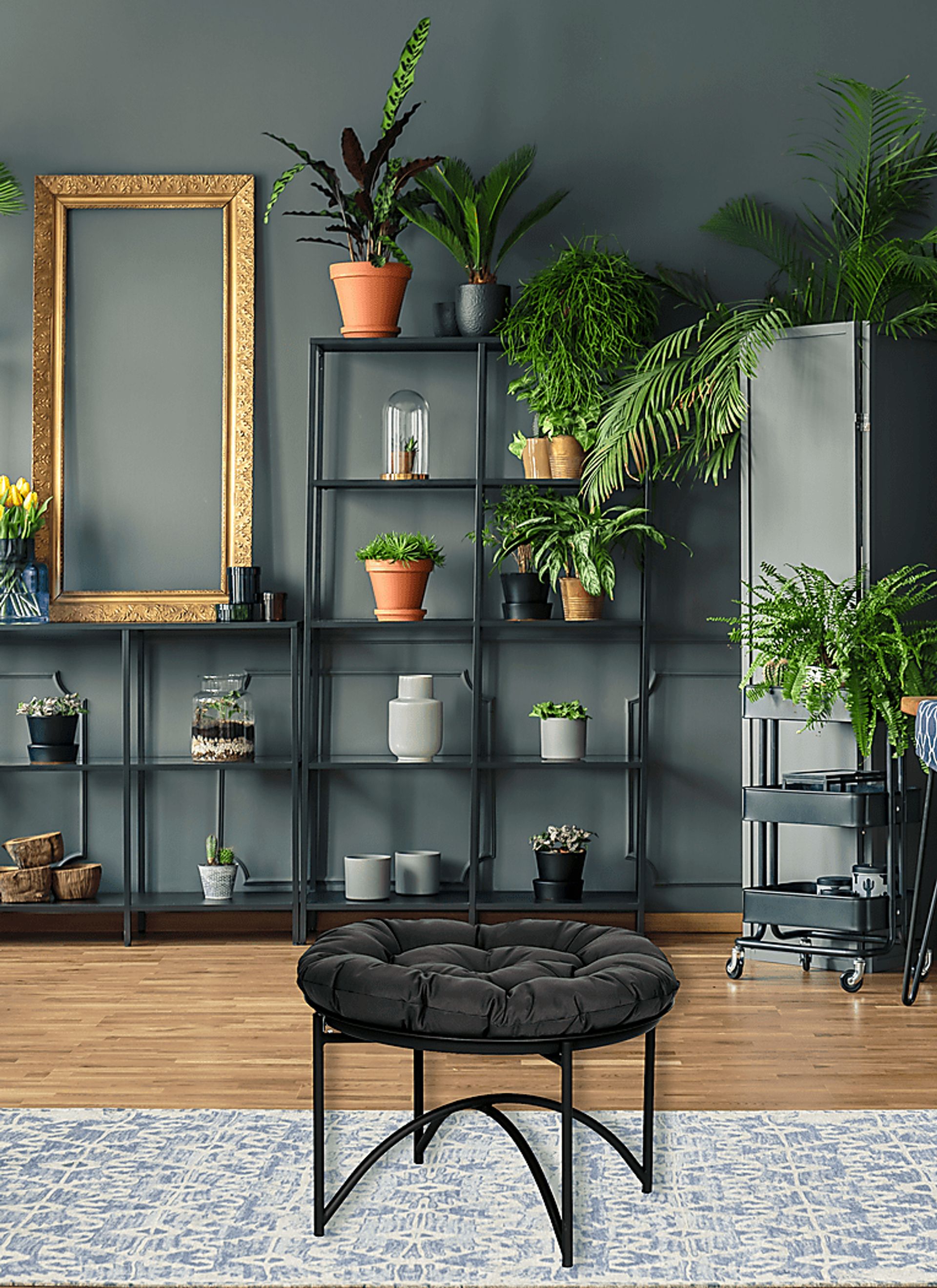 Outdoor Sanrevelle Black Ottoman - Image 2