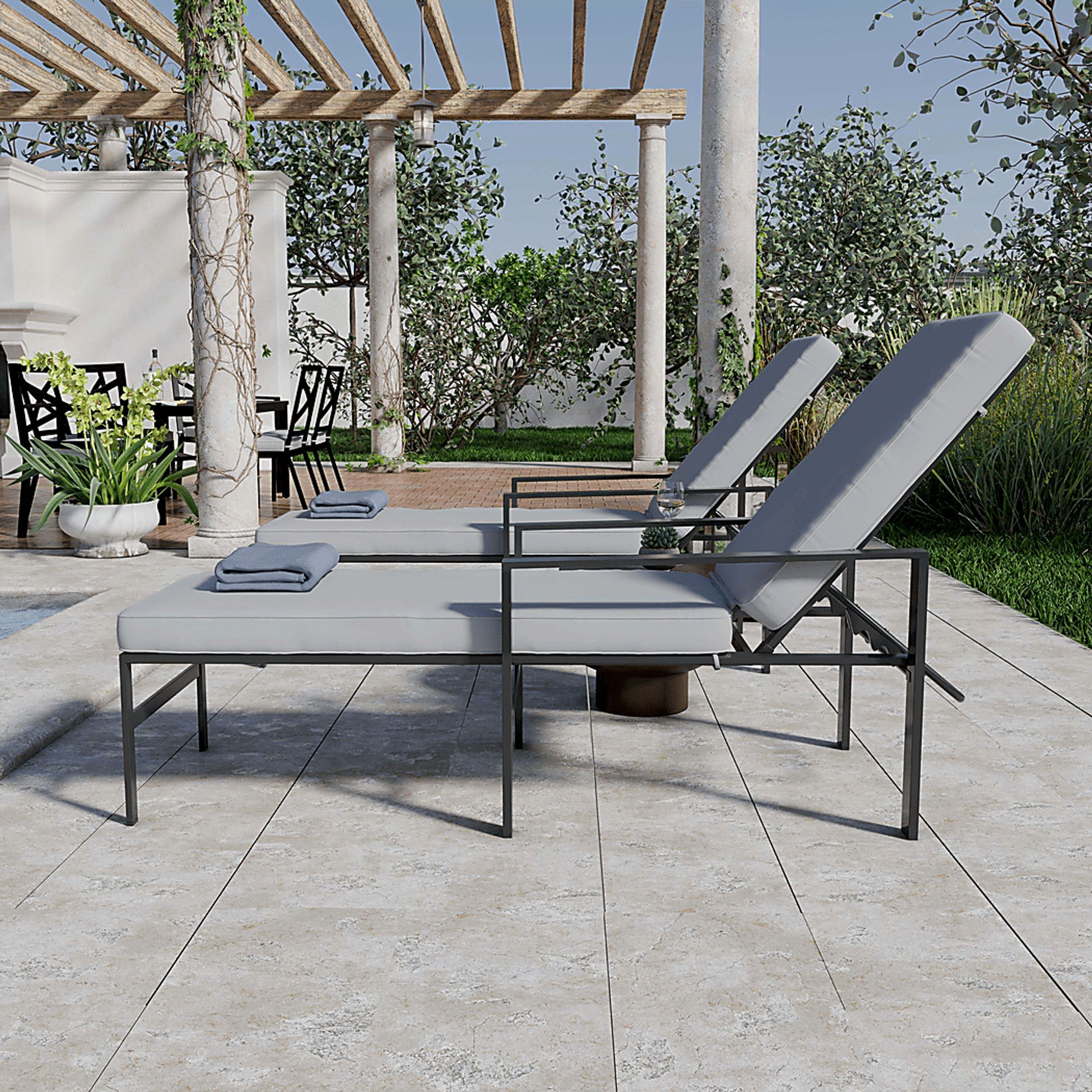 Outdoor Sawyern White Chaise Lounge - Image 2