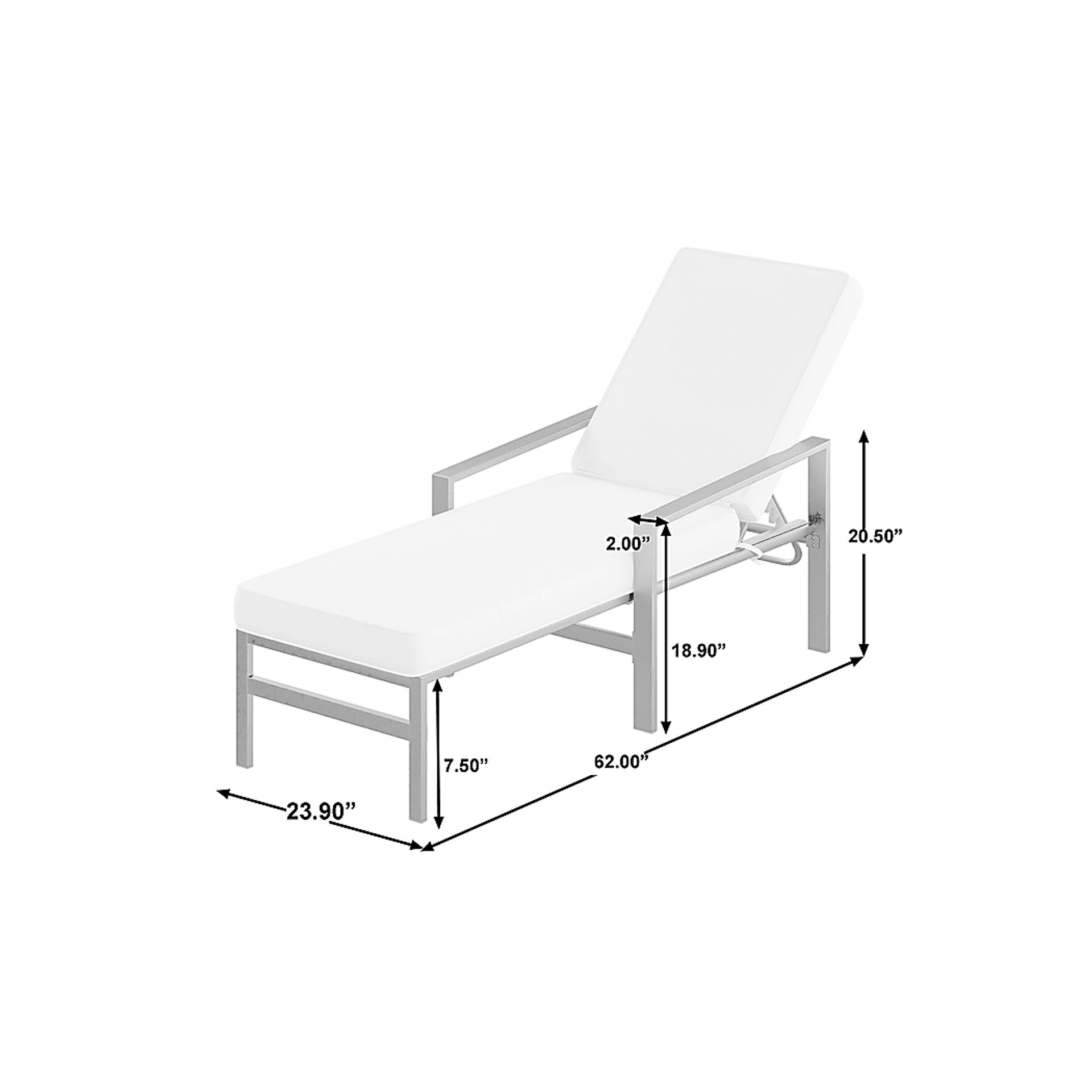 Outdoor Sawyern White Chaise Lounge - Image 9