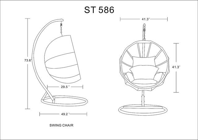 Outdoor Seahorn Cream Hanging Chair - Thumbnail - Image 7