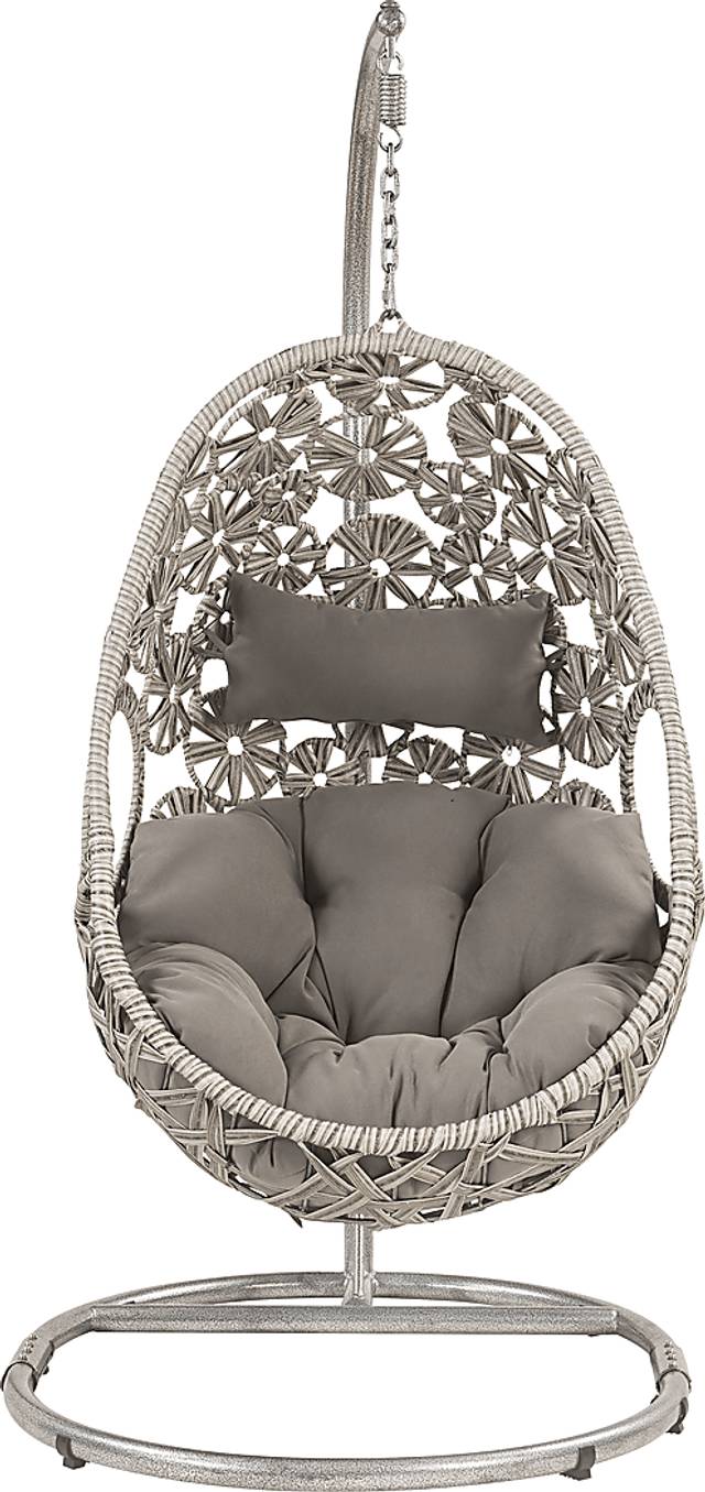 Outdoor Shayleen Light Gray Hanging Chair - Thumbnail - Image 3