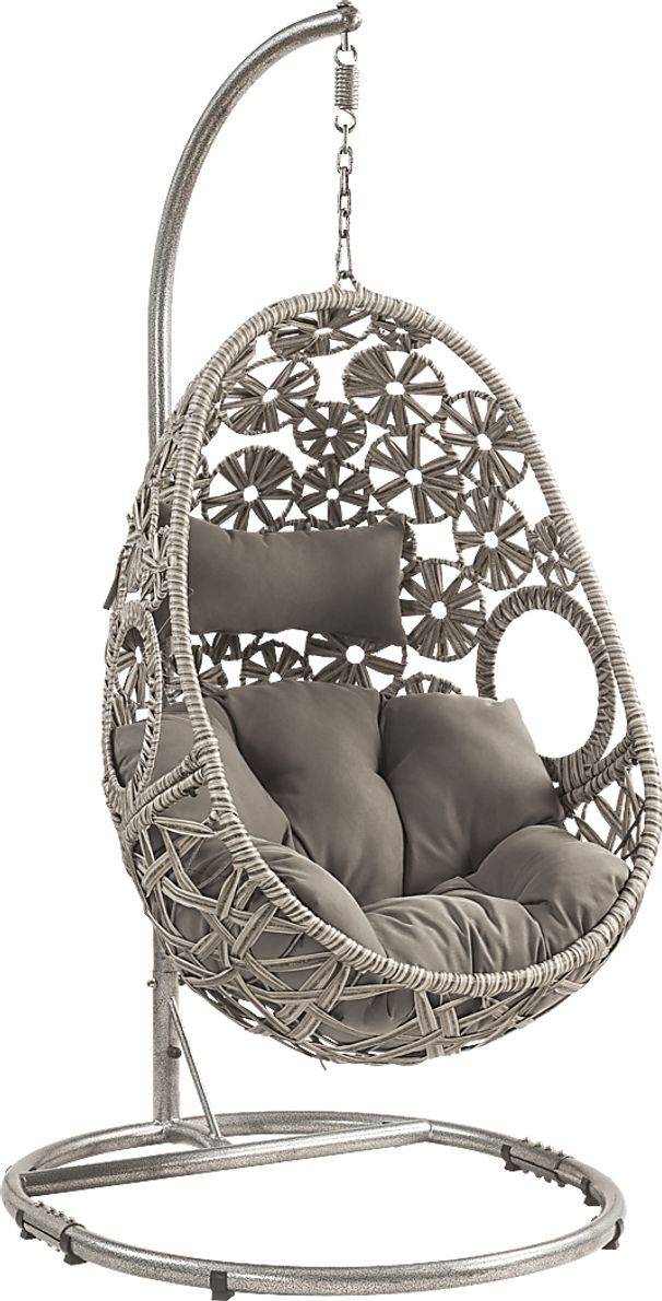 Shayleen Light Gray Polyester Fabric Outdoor Hanging Chair - Rooms To Go