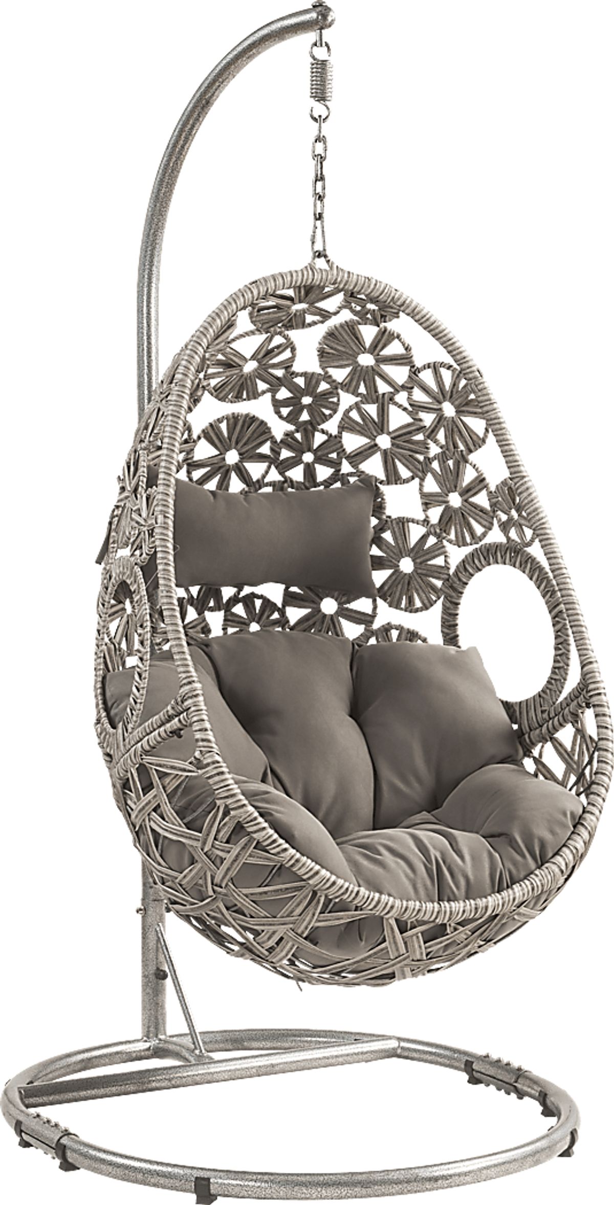 Shayleen Light Gray Polyester Fabric Outdoor Hanging Chair | Rooms to Go