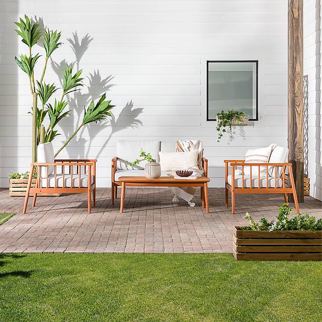 Outdoor Shellrich Coast Brown 4pc Chat Set - Thumbnail - Image 2
