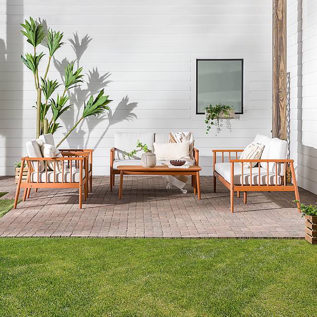 Outdoor Shellrich Coast Brown 5pc Chat Set - Thumbnail - Image 2