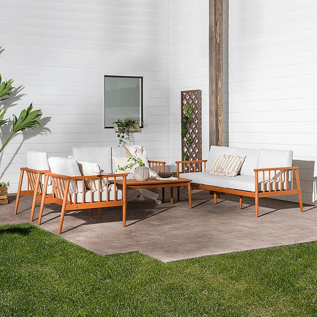 Outdoor Shellrich Coast Brown 5pc Chat Set - Thumbnail - Image 3