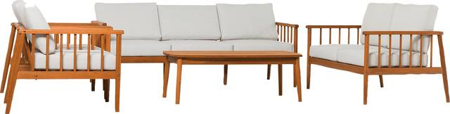 Outdoor Shellrich Coast Brown 5pc Chat Set - Thumbnail - Image 4