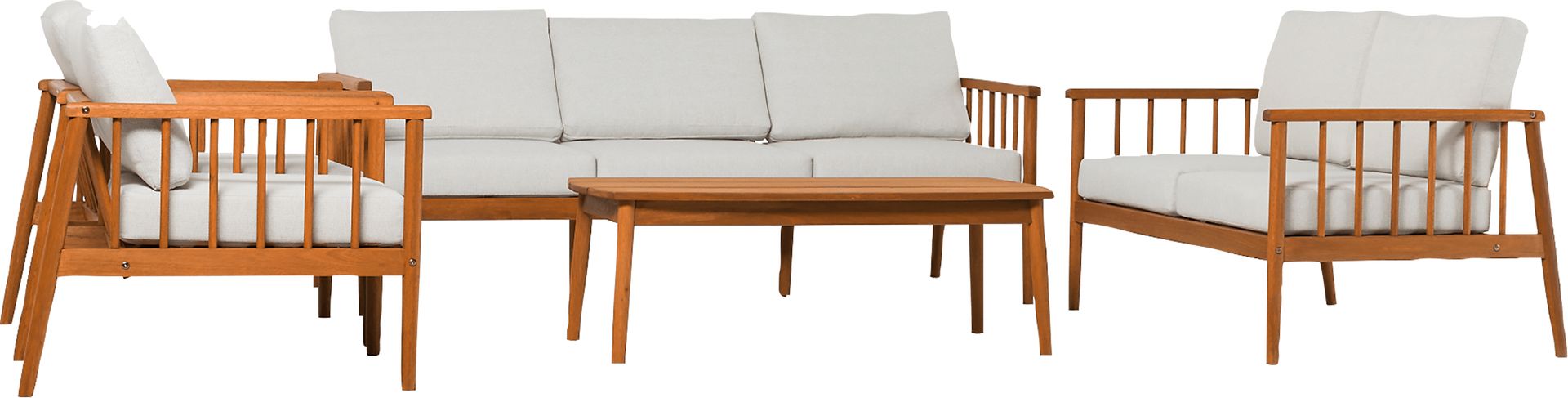 Outdoor Shellrich Coast Brown 5pc Chat Set - Image 4