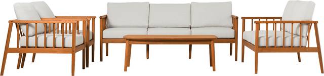 Outdoor Shellrich Coast Brown 5pc Chat Set - Thumbnail - Image 1