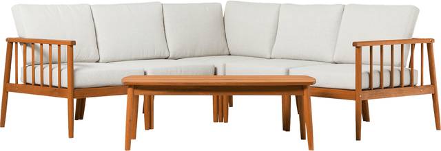 Outdoor Shellrich Coast Brown 6pc Chat Set - Thumbnail - Image 1