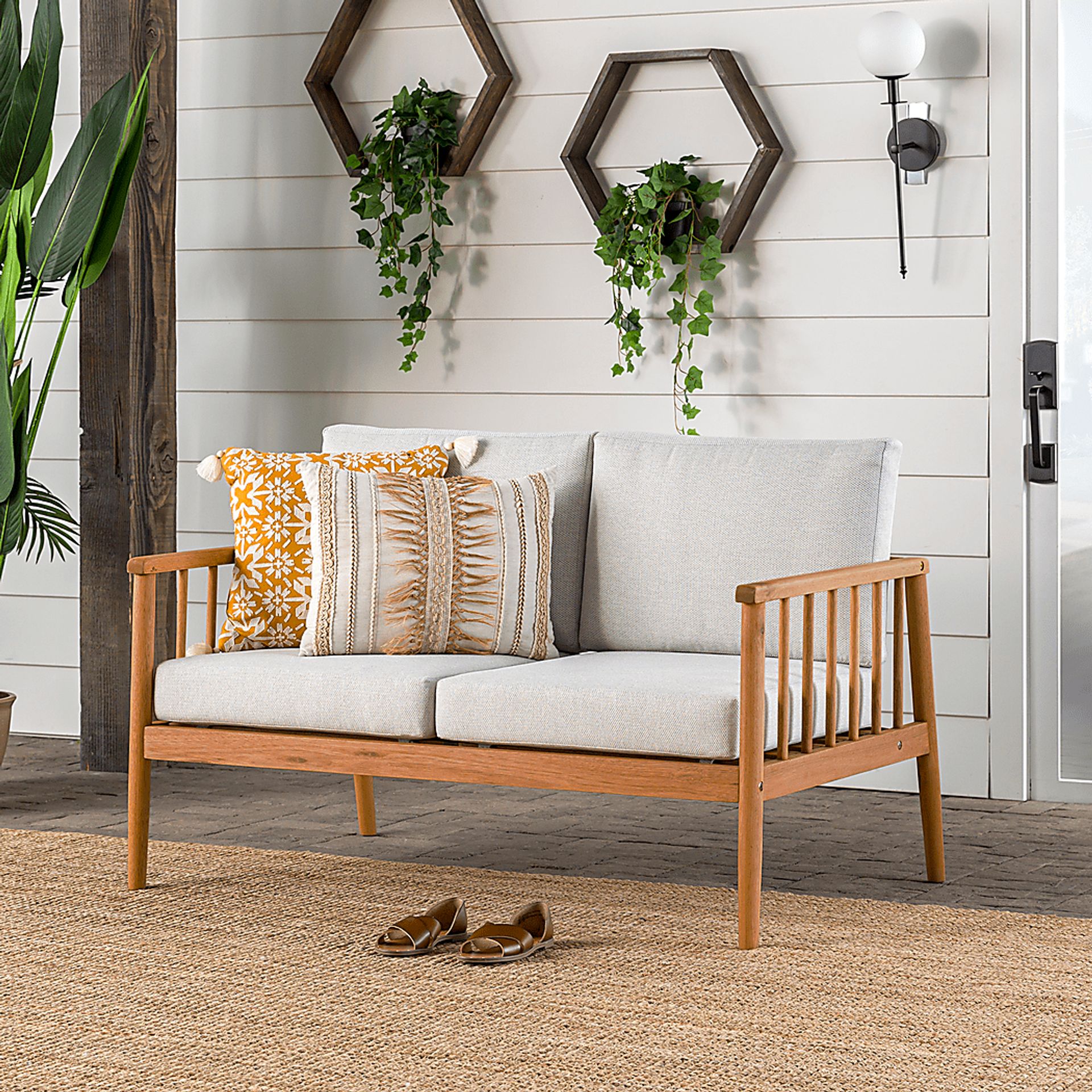 Outdoor Shellrich Coast Natural Loveseat - Image 3