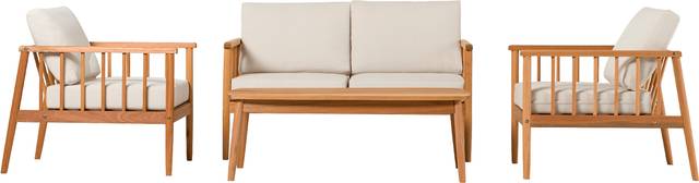Outdoor Shellrich Coast Natural 4pc Chat Set - Thumbnail - Image 1