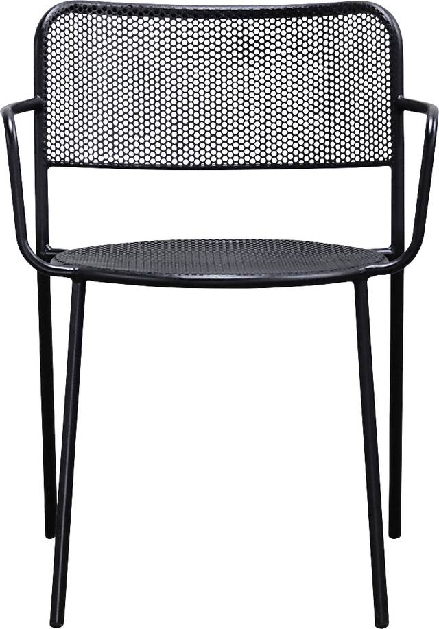 Outdoor Sherwoody Black Arm Chair, Set of 2 - Thumbnail - Image 2