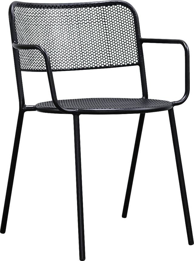 Outdoor Sherwoody Black Arm Chair, Set of 2 - Thumbnail - Image 3