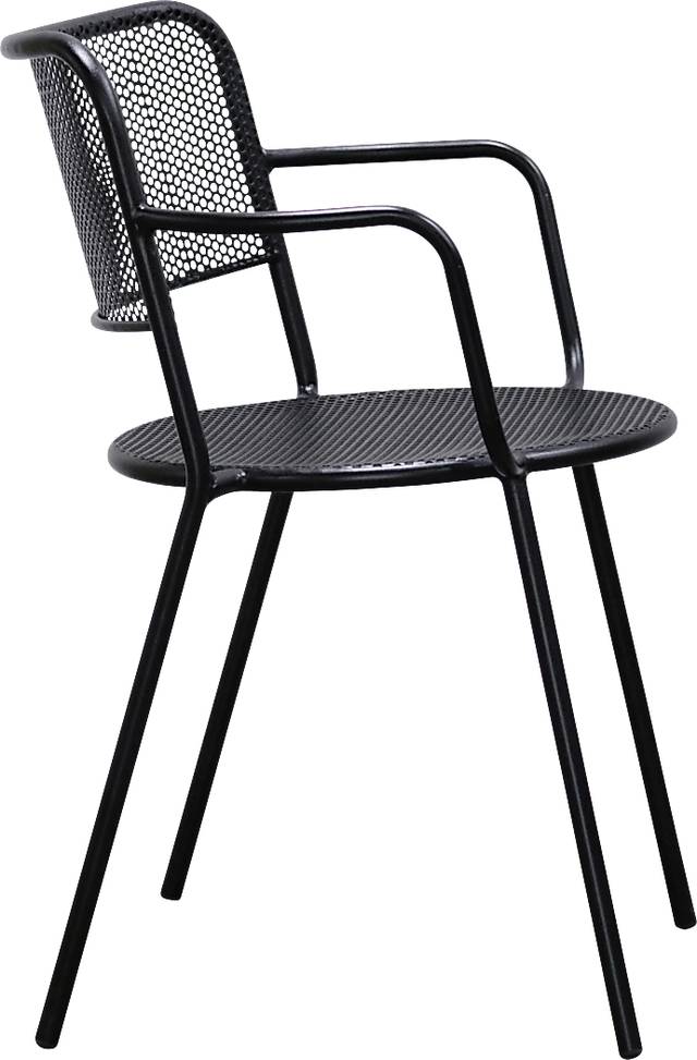 Outdoor Sherwoody Black Arm Chair, Set of 2 - Thumbnail - Image 4
