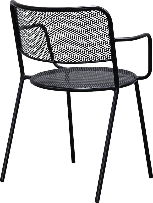 Outdoor Sherwoody Black Arm Chair, Set of 2 - Thumbnail - Image 5