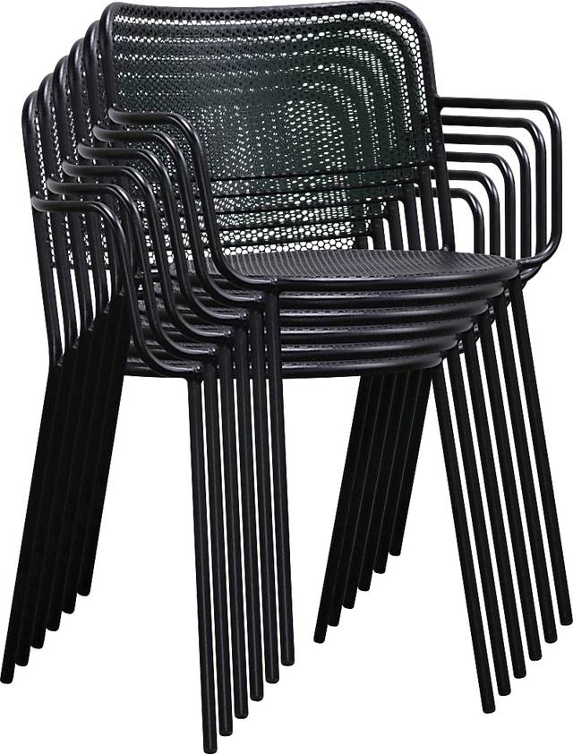 Outdoor Sherwoody Black Arm Chair, Set of 2 - Thumbnail - Image 7