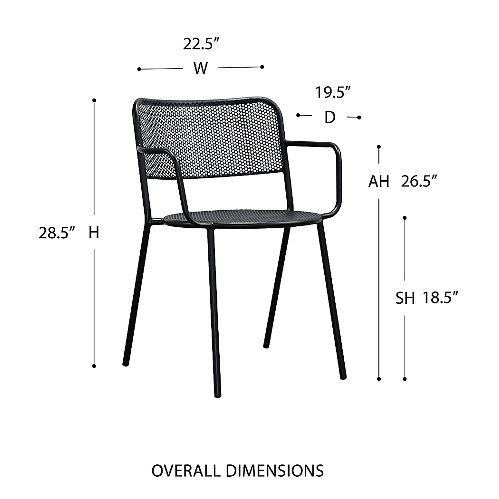 Outdoor Sherwoody Black Arm Chair, Set of 2 - Image 8