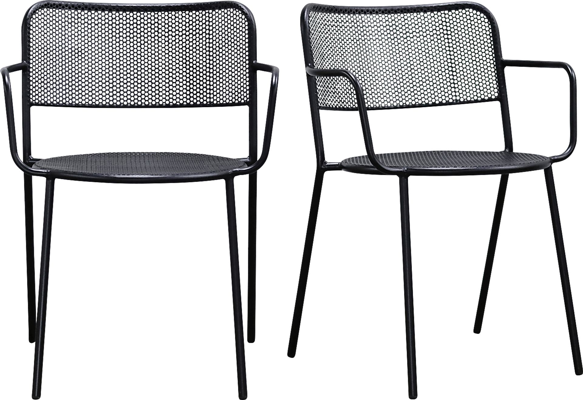 Outdoor Sherwoody Black Arm Chair, Set of 2 - Image 1