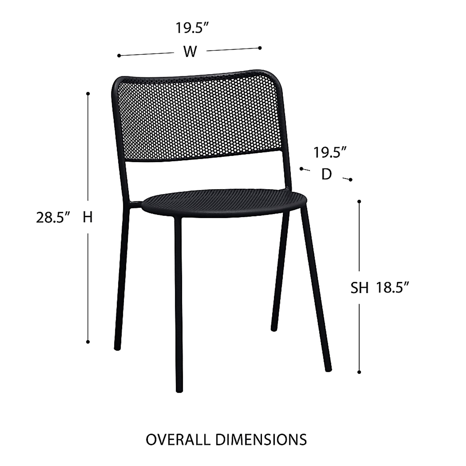 Outdoor Sherwoody Black Dining Chair, Set of 2 - Image 3