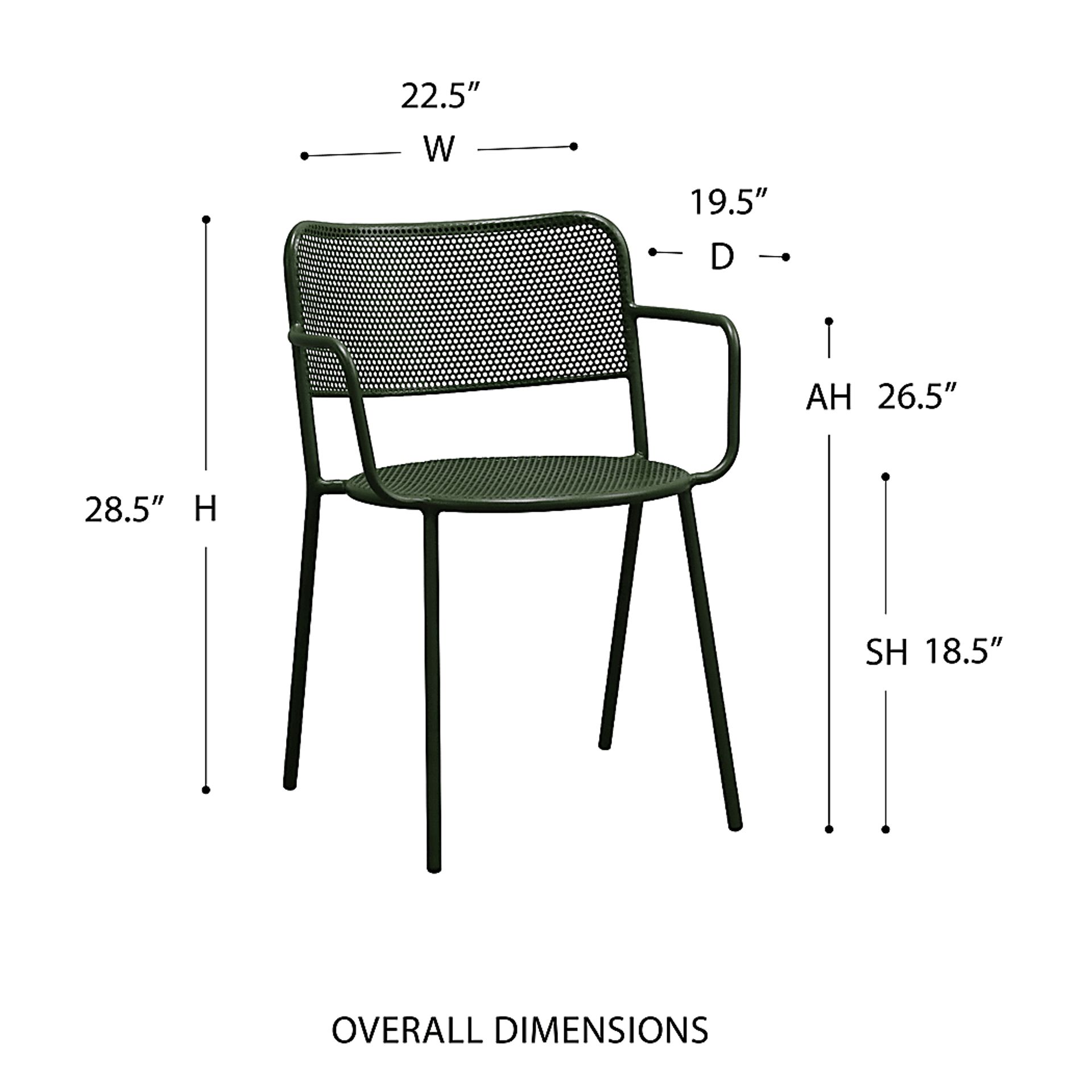 Outdoor Sherwoody Green Arm Chair, Set of 2 - Image 2