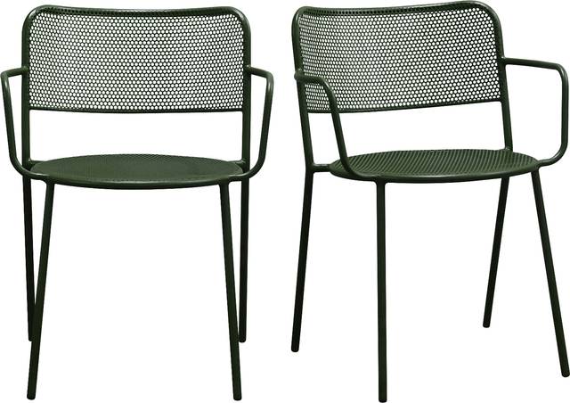 Outdoor Sherwoody Green Arm Chair, Set of 2 - Thumbnail - Image 1