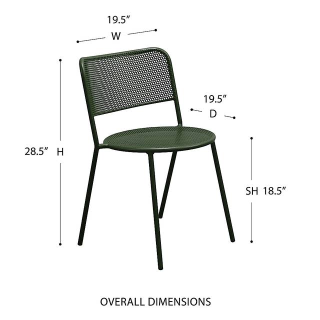 Outdoor Sherwoody Green Dining Chair, Set of 2 - Thumbnail - Image 3