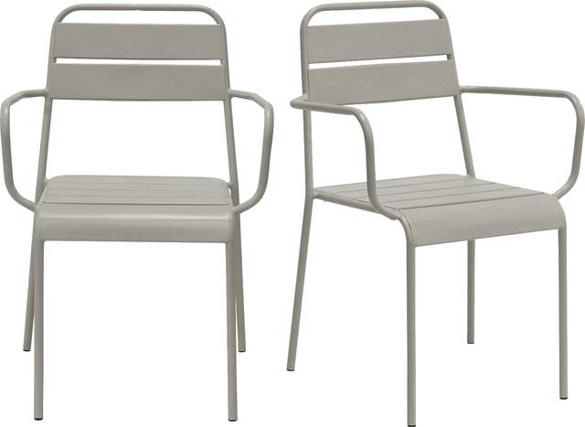 Outdoor Sowelle Gray Arm Chair, Set of 2 - Thumbnail - Image 1