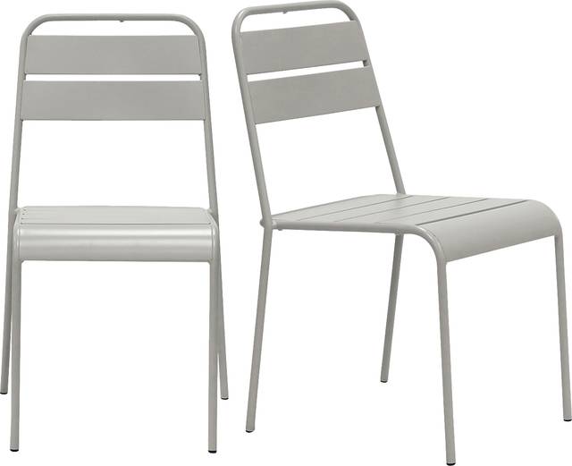 Outdoor Sowelle Gray Dining Chair, Set of 2 - Thumbnail - Image 1