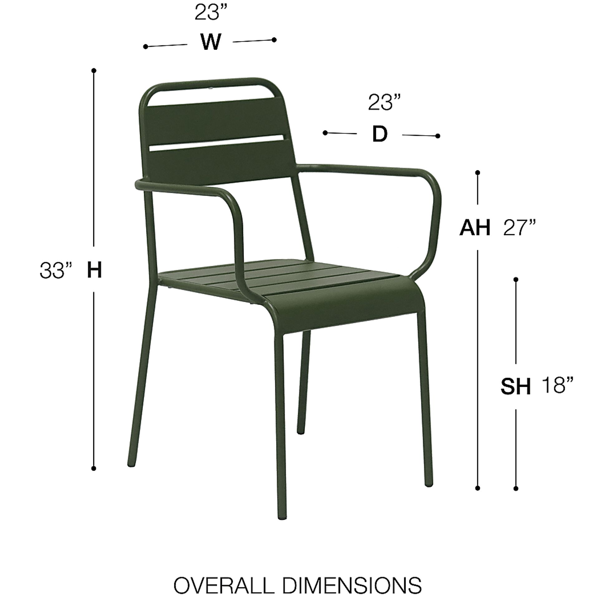 Outdoor Sowelle Green Arm Chair, Set of 2 - Image 3