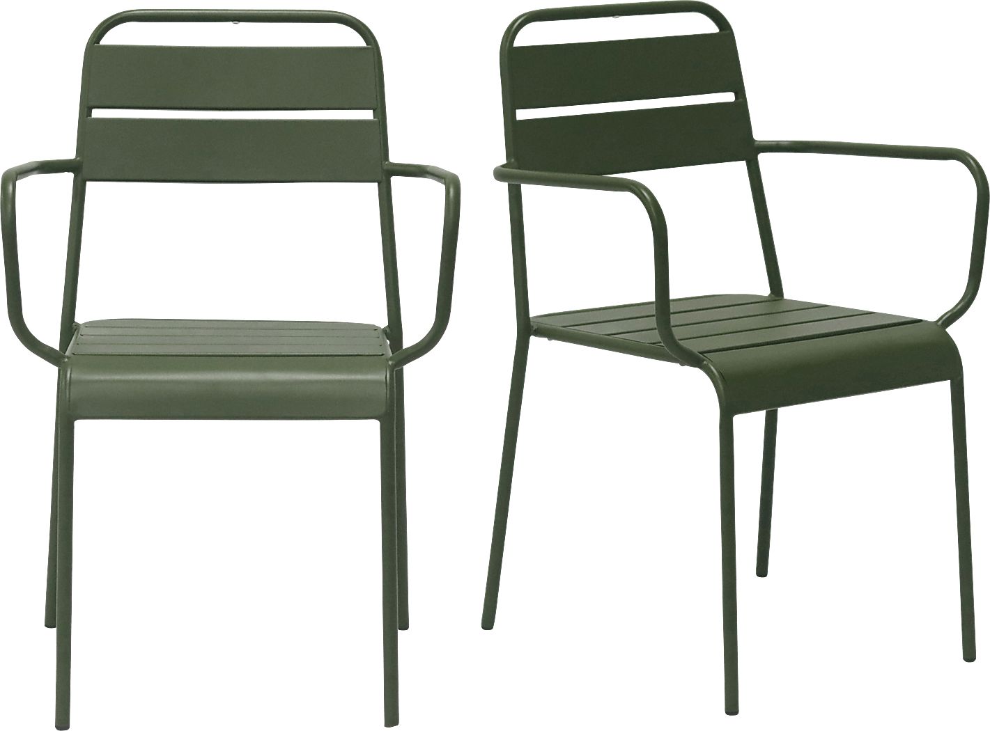 Outdoor Sowelle Green Arm Chair, Set of 2