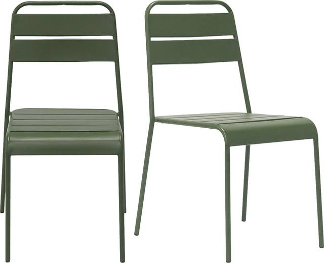 Outdoor Sowelle Green Dining Chair, Set of 2 - Thumbnail - Image 1
