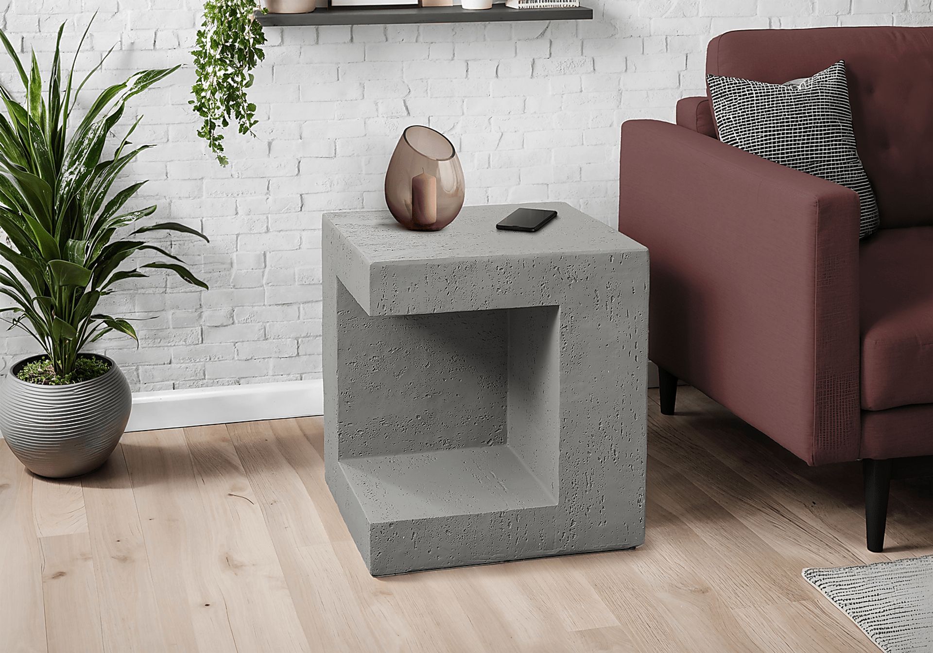 Outdoor Spheremart Gray End Table - Image 2