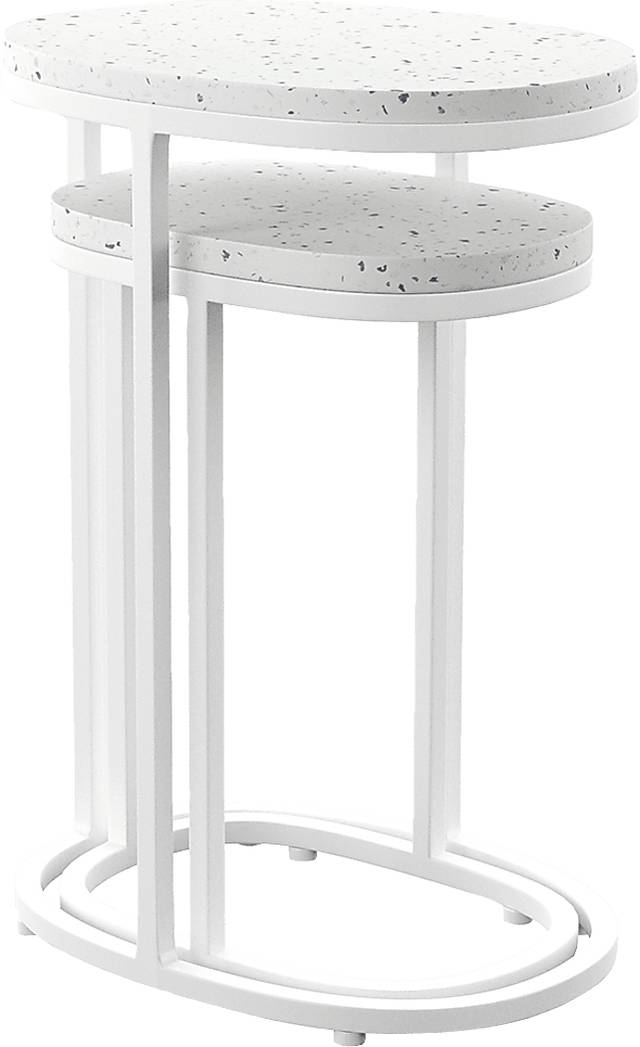 Outdoor Storrington White Nesting Tables Set of 2 - Thumbnail - Image 2